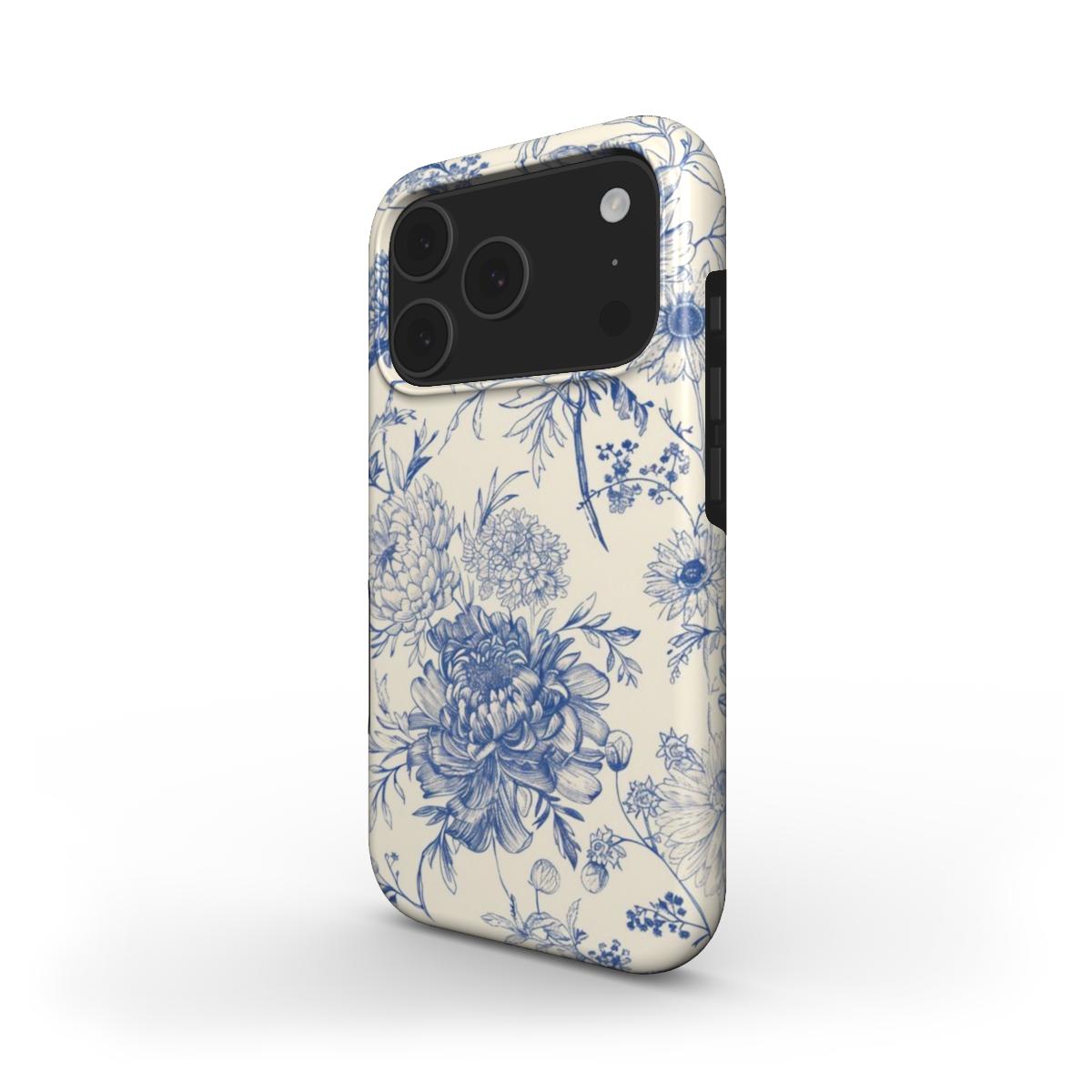 Blue Porcelain iPhone Case - Elegant & Durable