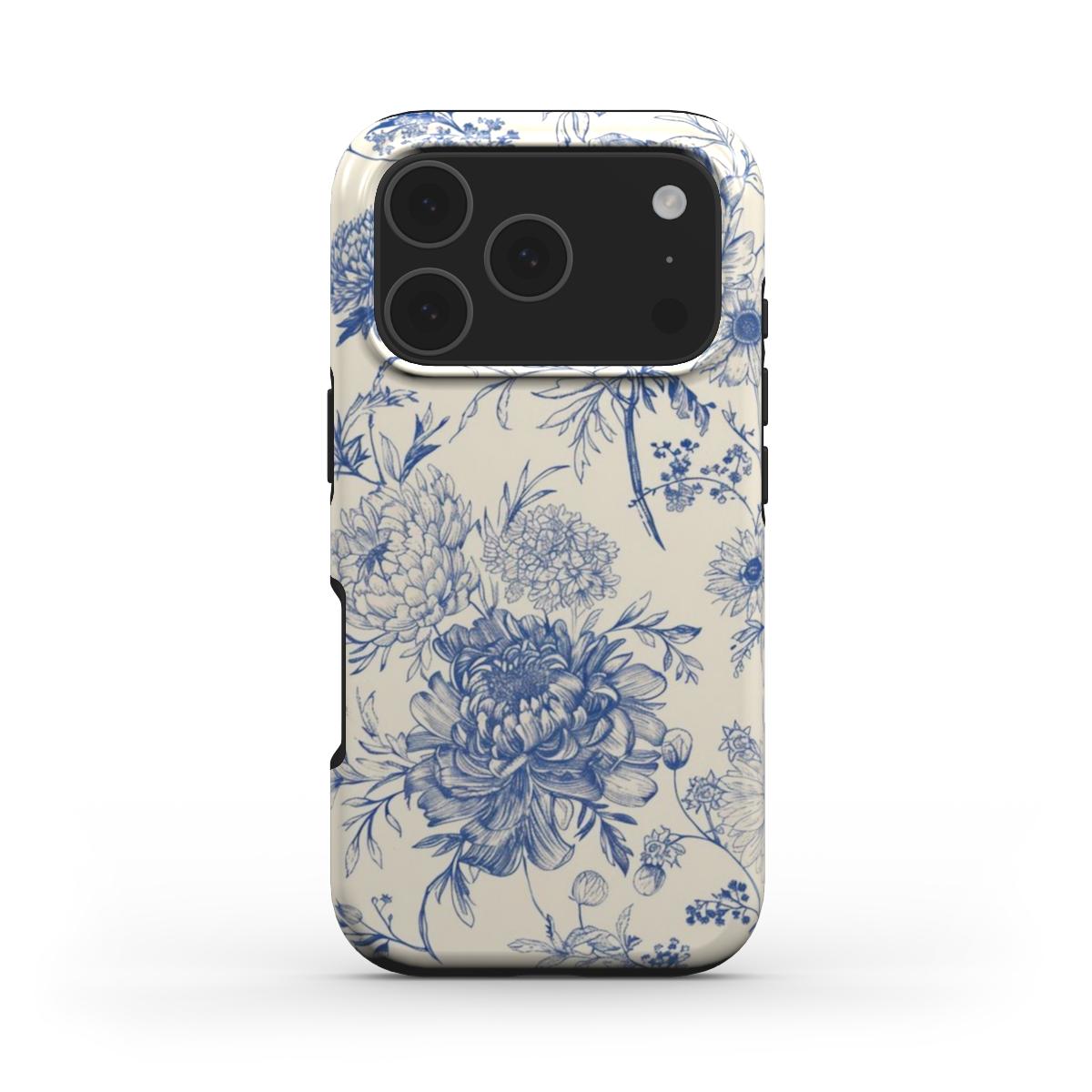 Blue Porcelain iPhone Case - Elegant & Durable