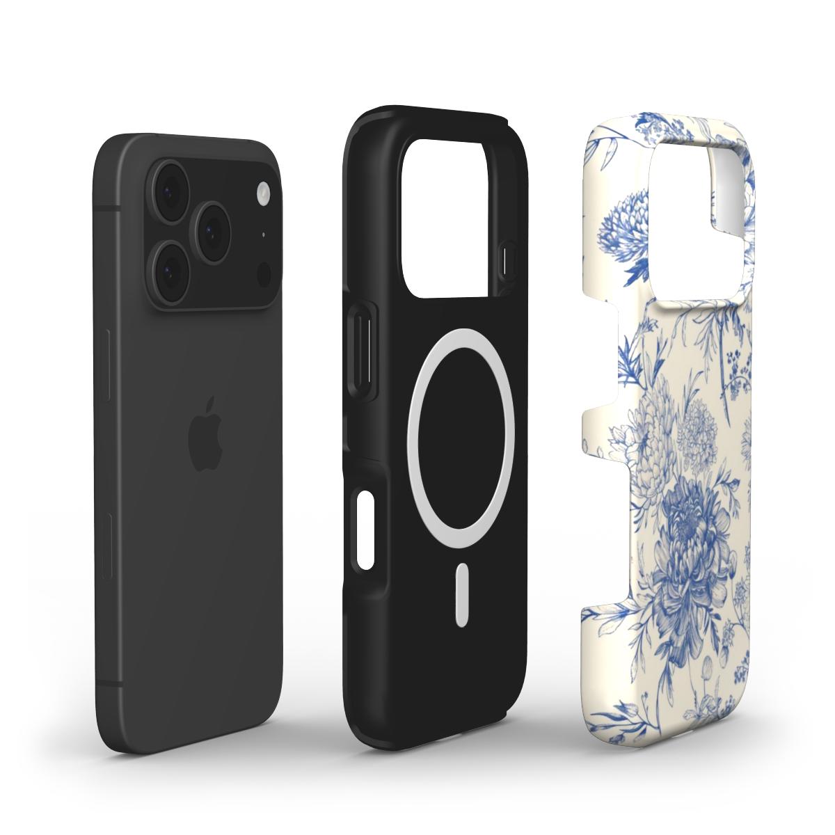 Blue Porcelain iPhone Case - Elegant & Durable